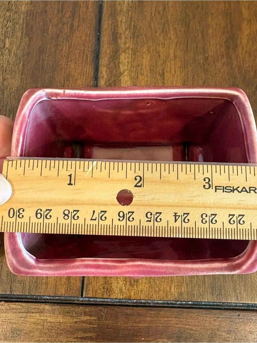 Vintage SHAWNEE Pottery BURGUNDY Baby Cradle Planter
